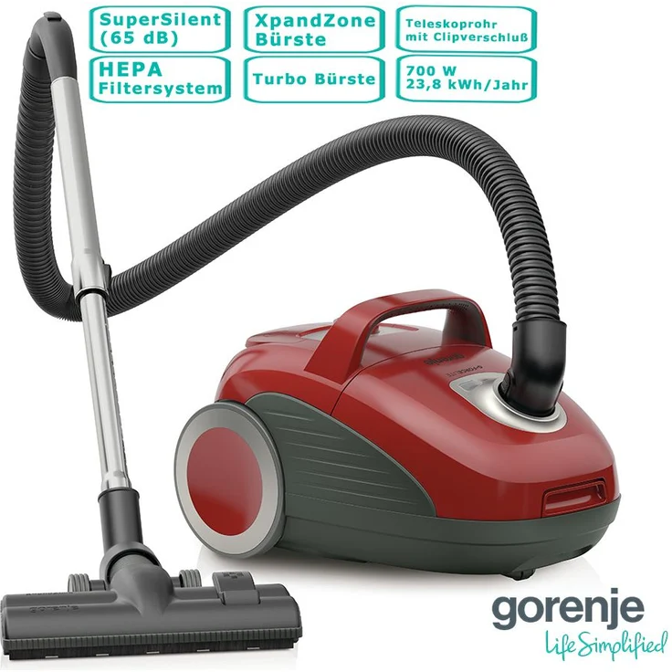 Gorenje Bodenstaubsauger mit Beutel 700W XpandZone Bürste Staubsauger