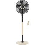 Rowenta VU5880 Standventilator, 70 Watt, Naturwind-Modus, höhenverstellbar, schwarz mit Holz-Finish