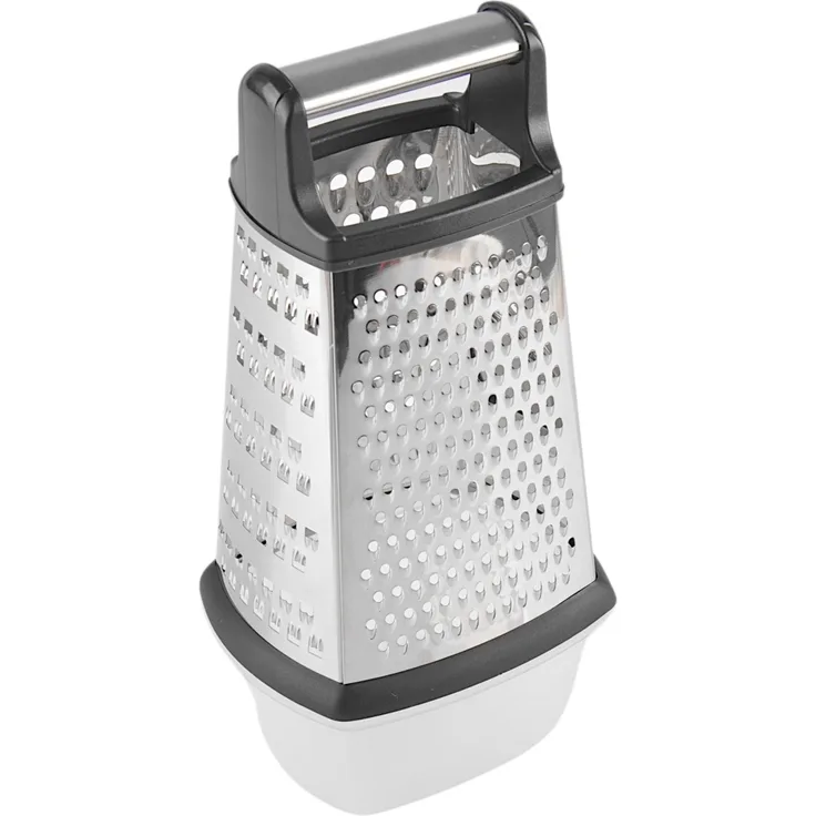 Edelstahl Küchenreibe mit Auffangbehälter Vierkantreibe Raspel Reibe