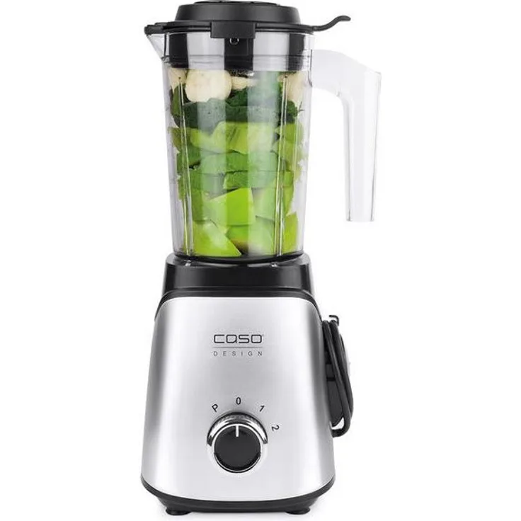 CASO B300 VacuServe ? Mixer mit Vakuumfunktion, Smoothies-Shakes bleiben länger frisch, hochwertige Edelstahlklingen, inkl. 2 Trinkflaschen to go und Zerkleinerer-Aufsatz für Nüsse