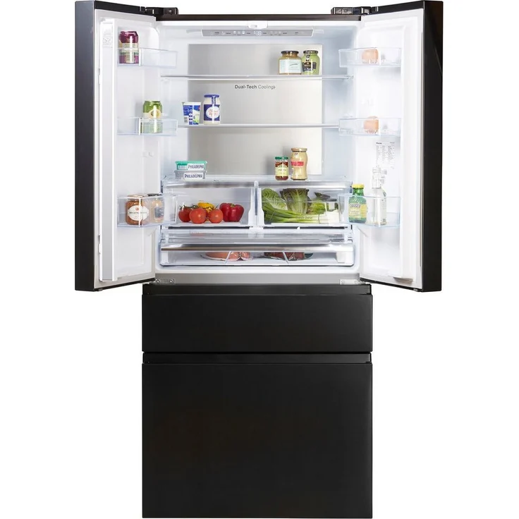 Hisense RF540N4SBF2 French-Door-Kühlschrank, freistehend, schwarz, NoFrost, Festwasseranschluss, LED, Türalarm, Schnellgefrieren, Breite 79.4 cm – Bild 3