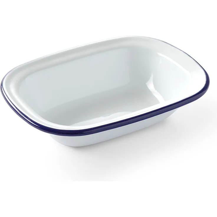 HENDI Schüssel, Rechteckig, mit einem schönen blauen Rand, Speisen und Desserts Schüssel, 175x130mm