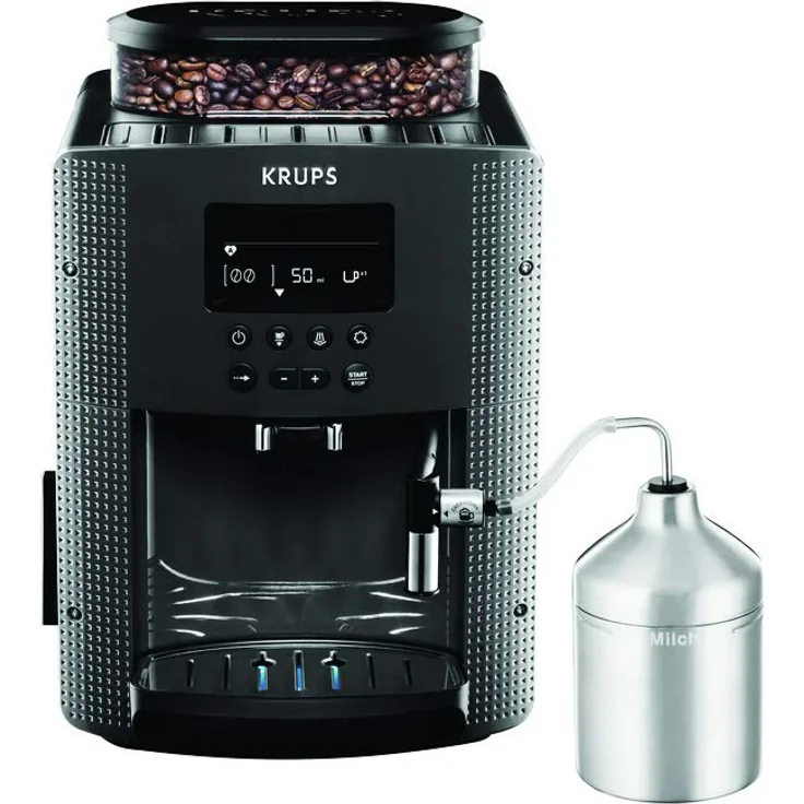 Krups Pisa EA816B Kaffeevollautomat, Schwarz, mit Milchsystem