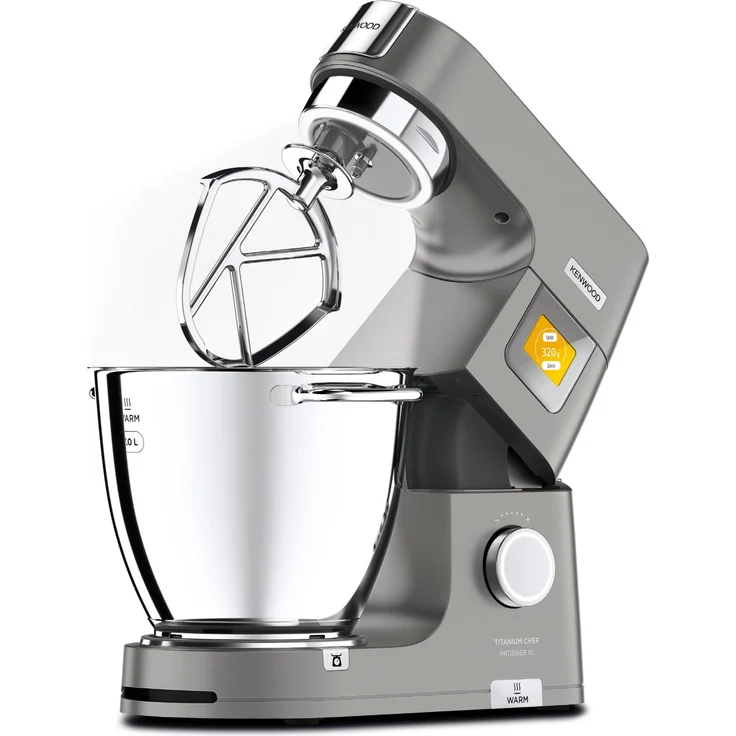Kenwood KWL90.244SI Titanium Chef Patissier Küchenmaschine mit integrierter Waage, 1400W, DuoBowls - 5 Liter und 7 Liter, 13 Geschwindigkeiten, silber, Serie: Titanium Chef – Bild 3