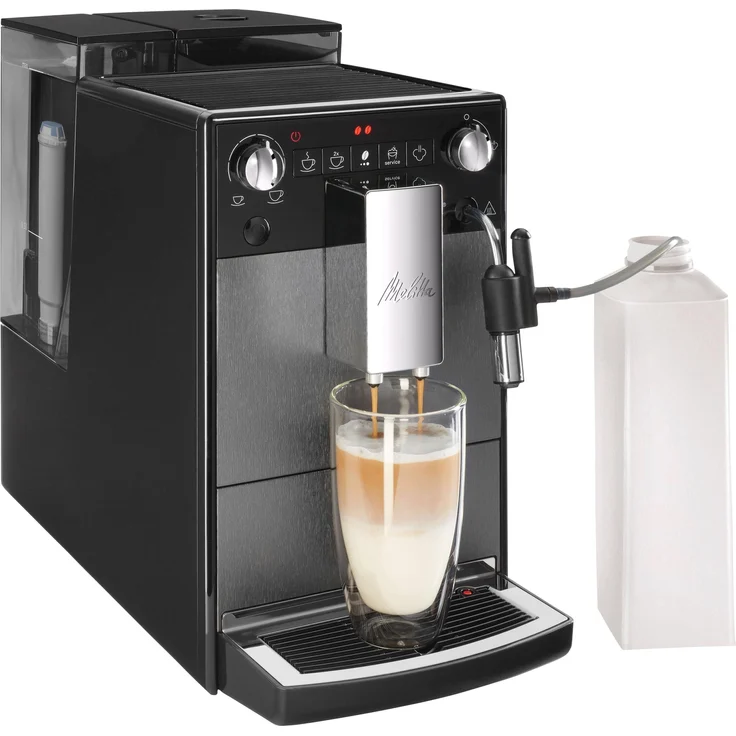Melitta Avanza F270 - 100 Kaffeevollautomat mit integriertem Milchsystem (abnehmbaren XL Wassertank und Bohnenbehäter sowie flüsterleisem integriertem Mahlwerk, 20 cm Breite), mystic titan – Bild 2