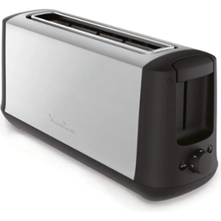 Moulinex LS40811 1-Schlitz-Toaster, 1000 W, Aufwärmen, Auftauen, schwarz, edelstahl