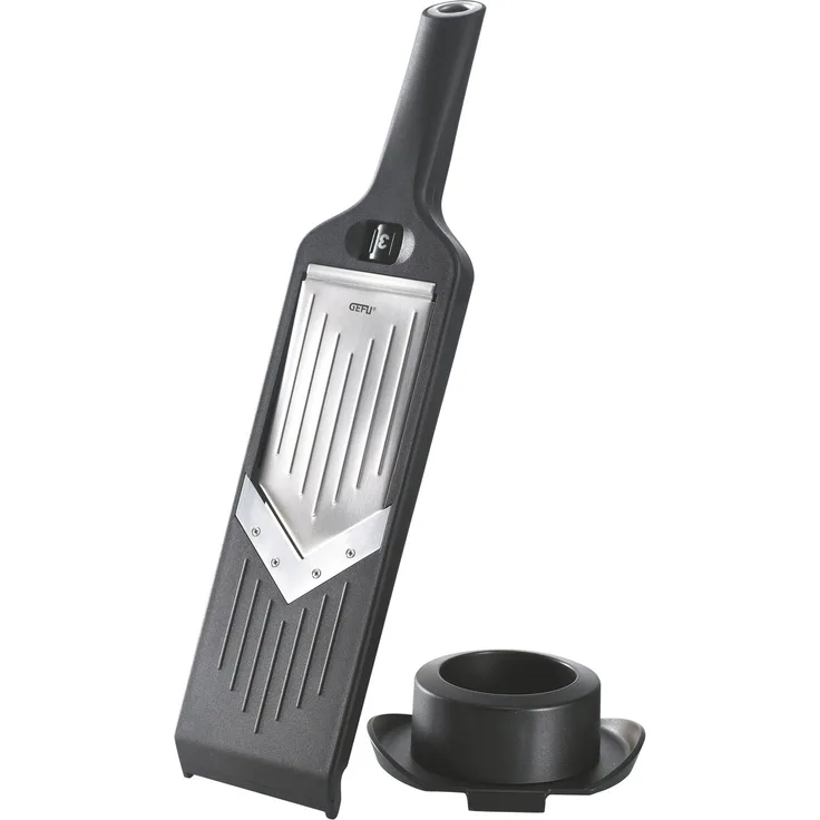 Gefu 50440 V-Hobel Violi - Gemüse-Reibe aus Edelstahl und Kunststoff - Gemüsehobel mit Schieber - Spülmaschinenfest