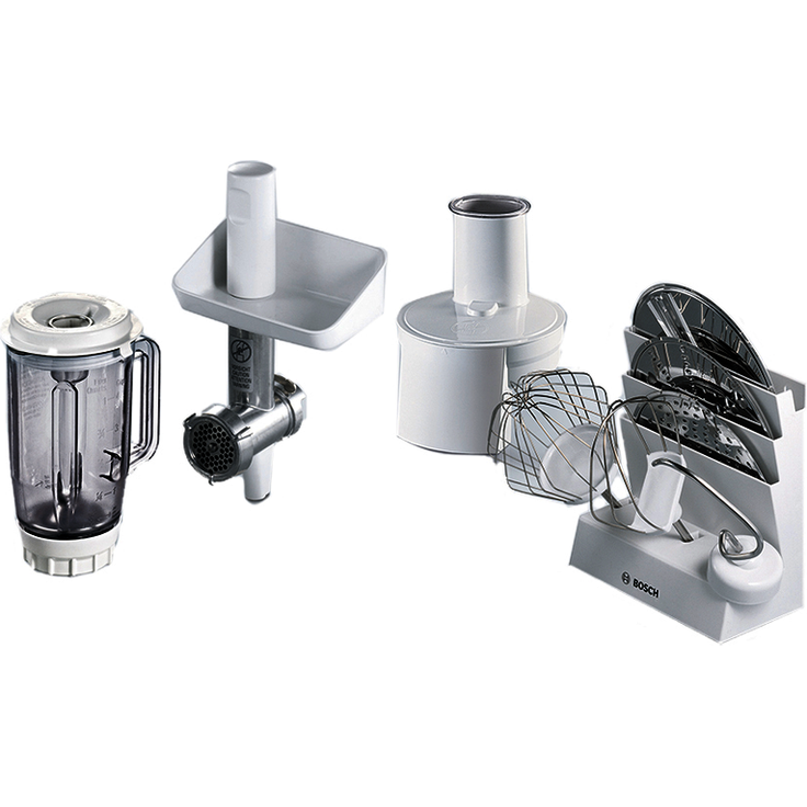 Bosch MUM4855 Küchenmaschine, 600W, 3,9 L Kunststoffschüssel, 4 Geschwindigkeiten, Grau, Weiß, Serie: MUM4  – Bild 3
