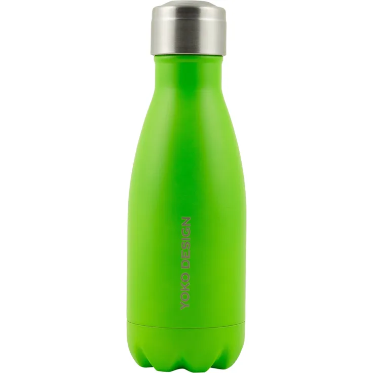 YOKO DESIGN 1336 Isolierflasche, doppelwandig, Edelstahl, 19,8 x 6 x 6 cm, Edelstahl, rostfrei, grün, 19,8x6x6 cm