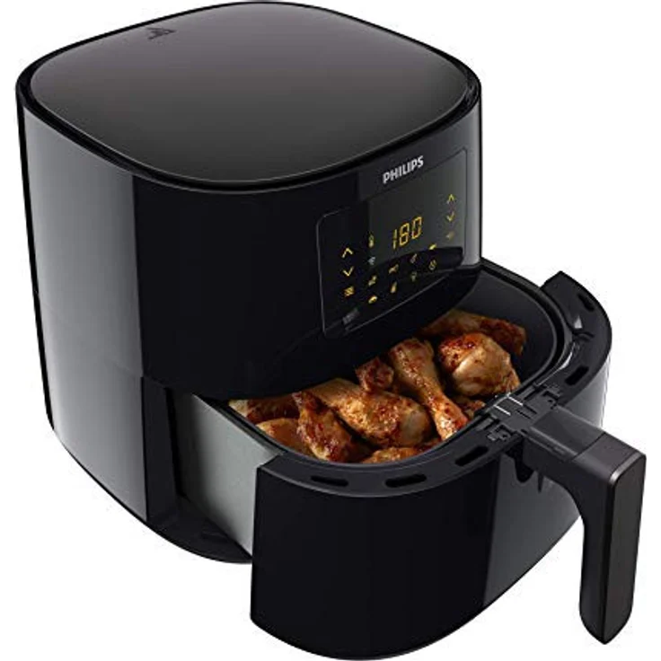 Philips HD9280 Heißluftfritteuse, ohne Öl, 2000 Watt, 1200 g Kapazität, Airfryer XL, 6,2 Liter Fassungsvermögen, WiFi-Konnektivität, schwarz – Bild 1