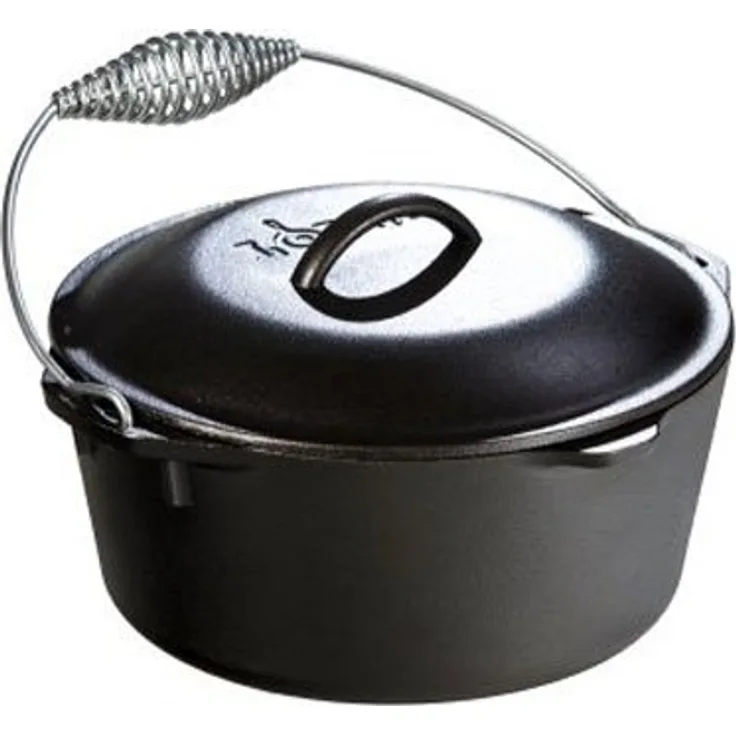Lodge 4,7 Liter-5 Quart Hänge Gusseisen Dutch Oven-Auflaufform (mit Spirale Henkel)