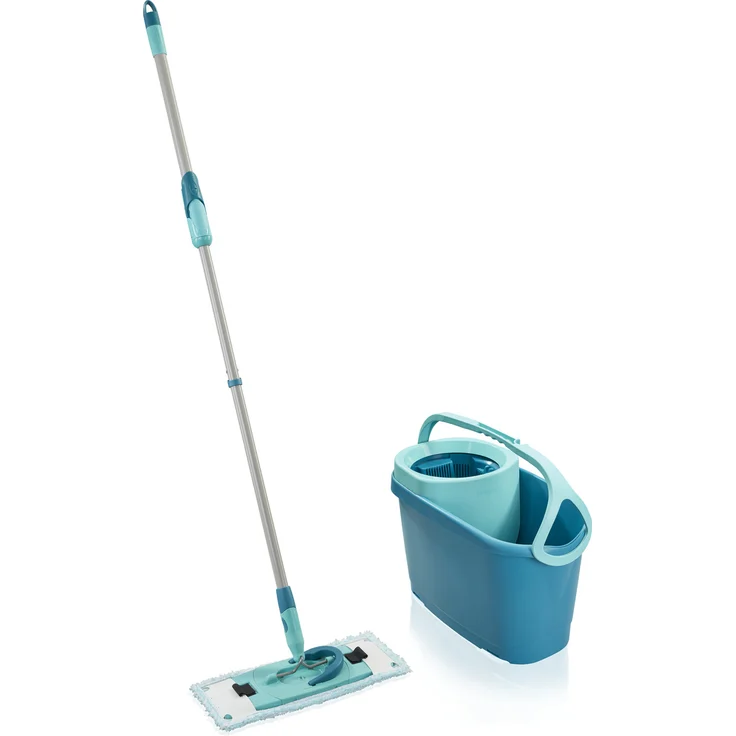Leifheit Set Clean Twist M Ergo, Bodenwischer-Set, inkl. 6 L Eimer mit Schleudersieb, Teleskopstiel & Wischbezug super soft (52120) – Bild 1