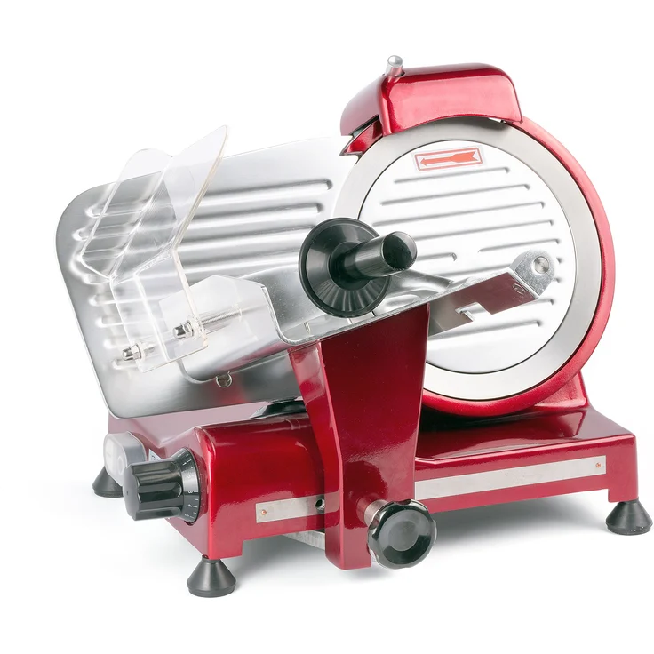 Hendi Aufschnittmaschine, Messerdurchmesser: 220mm, rote Sonderedition, Allesschneider, stufenlos einstellbare Schnittstärke (0-13mm), 230V, 280W, 440x420x(H)350mm, rot, Aluminium, Edelstahl – Bild 2