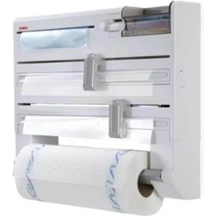 Leifheit Wandrollenhalter Parat Plus ComfortLine-Serie, für jede Küche, bewährter Schneidabroller für Alu- und Klarsichtfolie, Folienschneider mit Spezialmesser – Bild 1