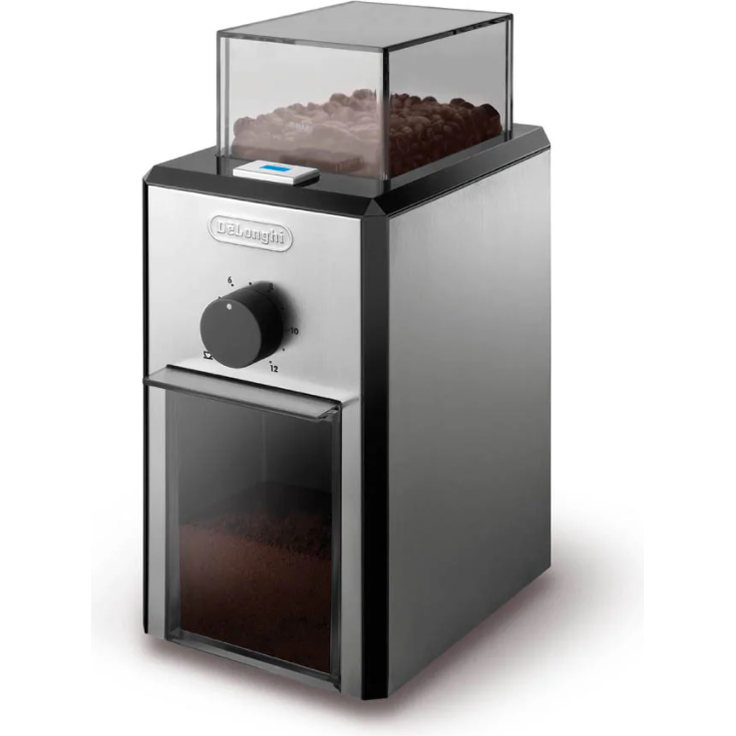 De'Longhi KG 89 Professionelle Kaffeemühle (Kunststoffgehäuse, bis zu 12 Tassen) silber