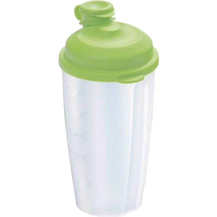 Westmark Dressingshaker, Schüttelbecher, Shaker mit herausnehmbarer Mixscheibe, Messskala und verschließbarem Ausgießer, Füllvolumen: 0,5 Liter, Kunststoff, Mixery, Apfelgrün-Transparent, 2435227A