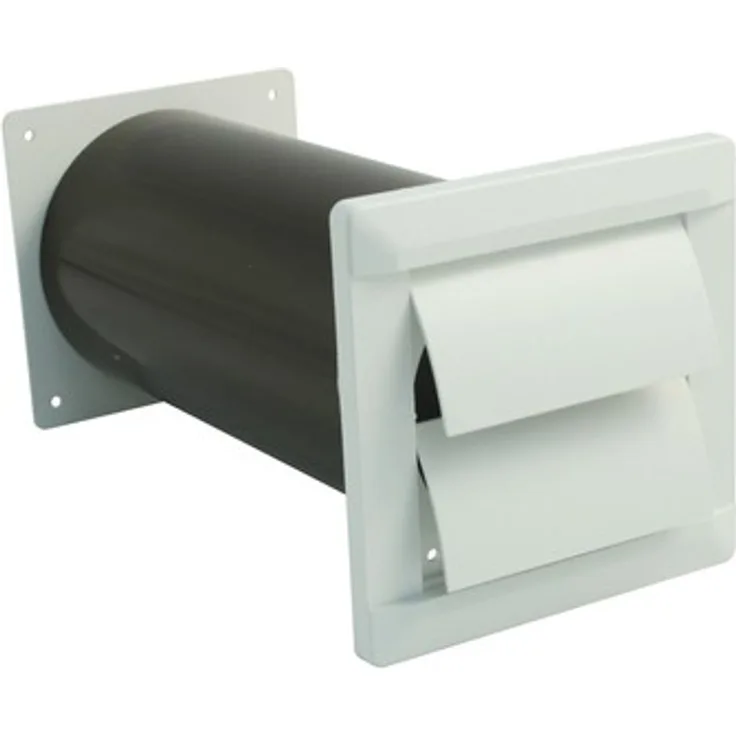 Marley Lüftung Teleskopkanal mit selbsttätiger Verschlussklappe'' ''für Flexschlauch-Rohr Ø 100 mm, weiß''''