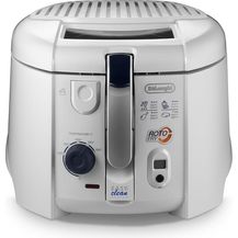 Image for De'Longhi RotoFry F 28313.W Rotofritteuse Roto-Fry-System für 50 % weniger Öl Easy Clean System Timer Ölablauffunktion Antihaft-Beschichtung Fester Frittierbehälter weiß