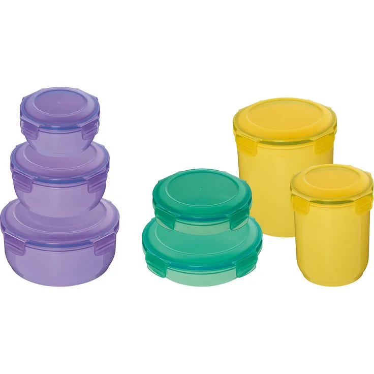 King ST1117 Vorratsdosen-Set Topsafe 7-teilig, innovativer Klappverschluss, pastell