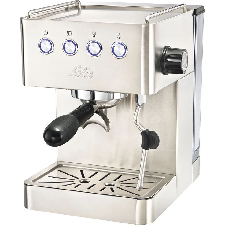 Solis Barista Gran Gusto Espressomaschine, Programmierbare Tassengröße, Dampf- und Heißwasserfunktion, 58 mm Profi-Siebhalter, 15 bar, 1,7 l Wassertank, Edelstahl, (Typ 1014) – Bild 1