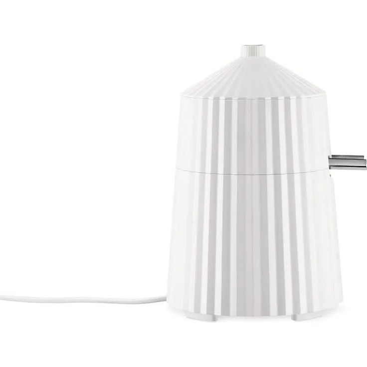 Alessi Plissé Zitruspresse, elektrisch, 85W, Edelstahl, weiß