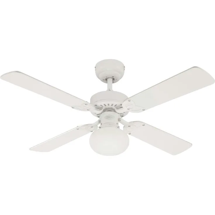 Westinghouse Vegas 7218540 Deckenventilator mit Beleuchtung, A++ to E, Metall, 60 W, E27, weiß, 105 x 105 x 44.2 cm