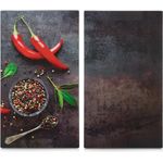 Zeller 26316 Herdabdeck--Schneideplatten, Glas, Chili