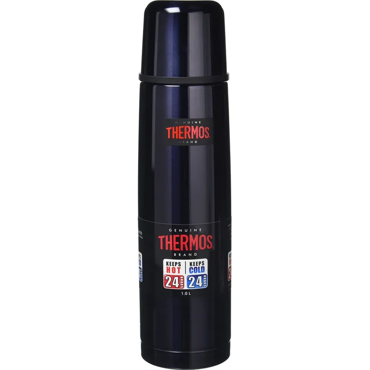 Thermos Edelstahl-Thermosflasche, leicht und kompakt, 1 Liter, Mitternachtsblau