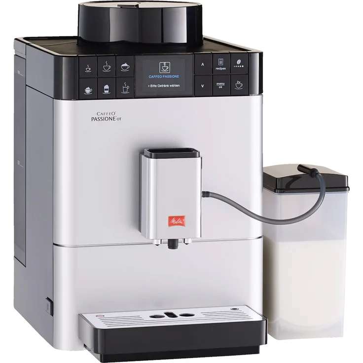 Melitta Caffeo Passione OT F531-101, Kaffeevollautomat mit Milchsystem und integriertem Mahlwerk, One Touch Funktion, Silber – Bild 2