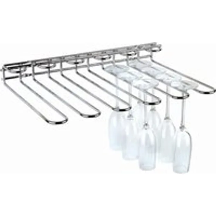 APS Gläserschiene 45 x 32 cm, H: 6 cm Metall, verchromt, 6 mm stark bietet Platz für 20 Gläser 93400