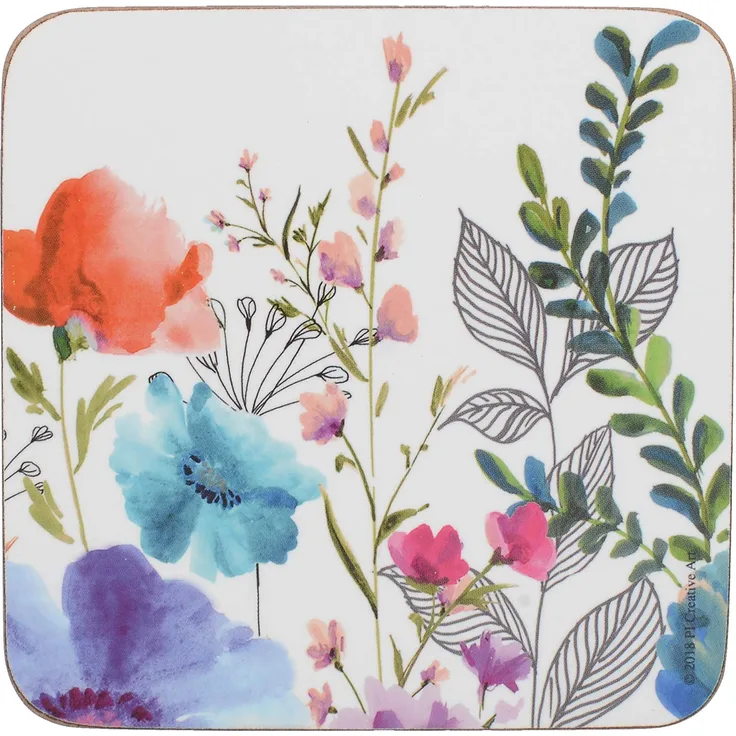 Creative Tops C000338 Premium Untersetzer mit Unterseite aus Kork, bedruckt, Motiv: Wiesenblume