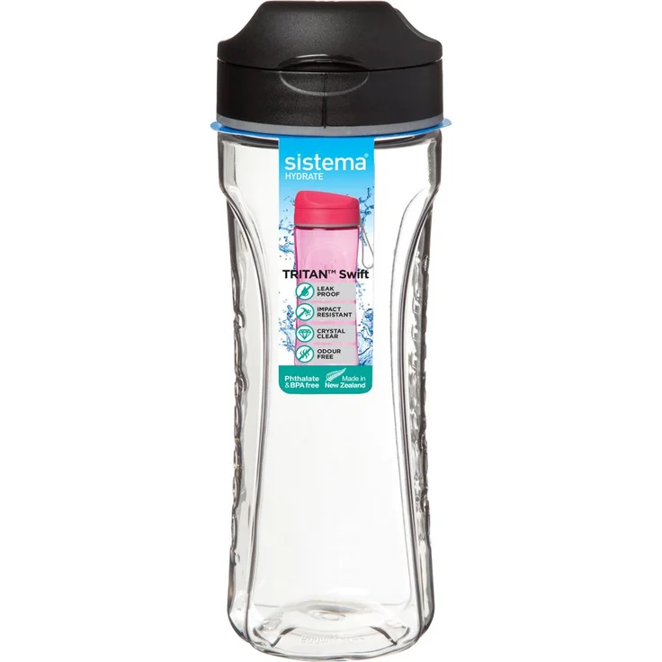 Sistema Feuchtigkeit Tritan Swift Flasche, 600 ml, Plastik, Sortiert, 9 x 7.3 x 10.9 cm