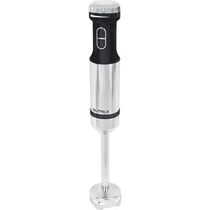 Gutfels Stabmixer MS 8001 swi | Edelstahlgehäuse | 2 Geschwindigkeitsstufen und Turbofunktion | ergonomischer geformter Griff | 800 Watt | Edelstahl | edelstahlfarben-schwarz