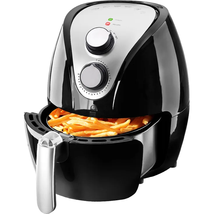 Monzana Heißluftfritteuse, 1500W, 3,6 L mit Rezeptheft, Kunststoff, Schwarz