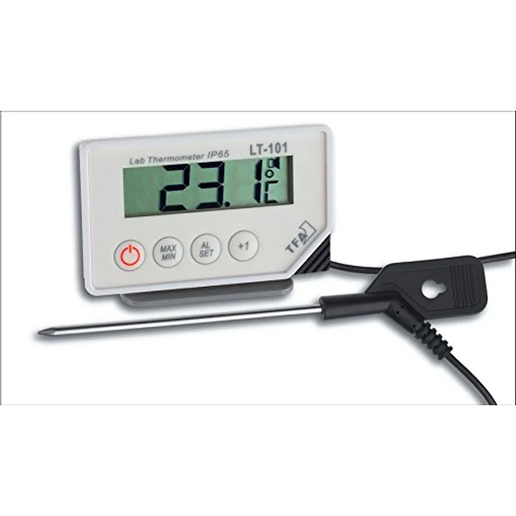 TFA Dostmann LT-101 Profi-Digitalthermometer, mit Einstichfühler, optische und akustischer Alarm, abwaschbar, ideal für den Profi-Einsatz
