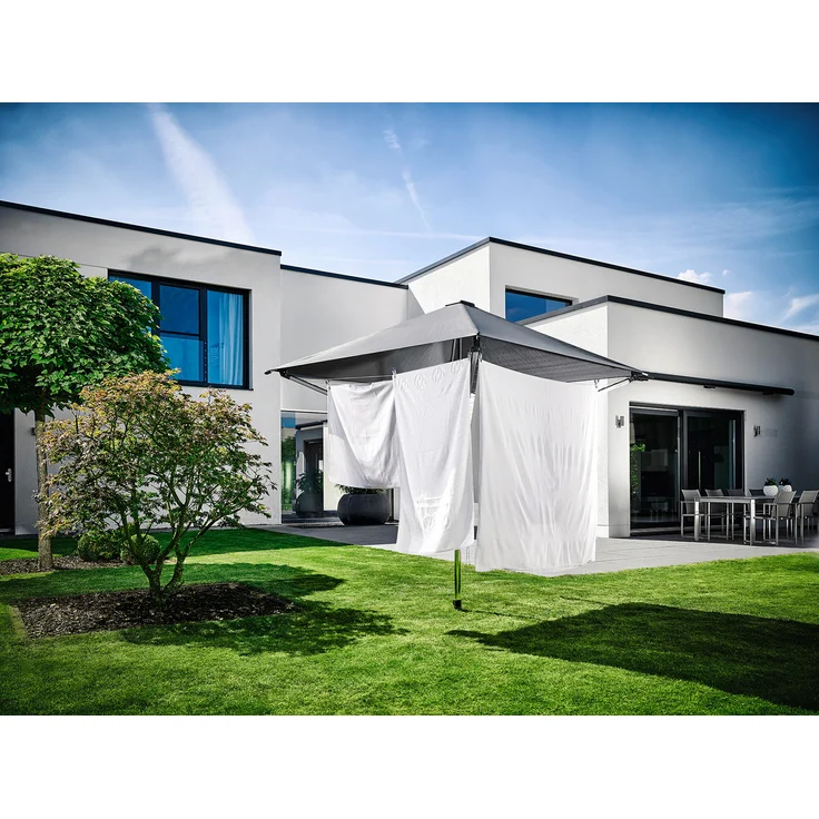 Leifheit 82100 Linoprotect 400, Wäschespinne mit Dach, Aluminium, 40 m Leine für 4 Waschladungen – Bild 9