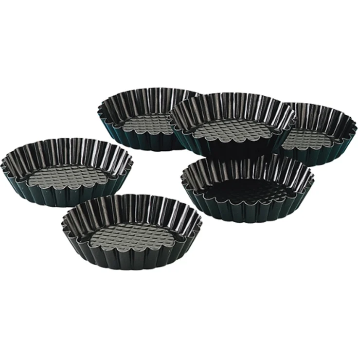 Zenker 6531 Tortelettförmchen 6 Stück, Ø10cm, black metallic – Bild 1