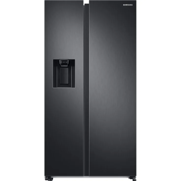Samsung RS6GA8521B1 EG Side-by-Side-Kühlschrank, freistehend, Premium Black Steel, NoFrost, Wasser- und Eiswürfelspender, Wassertank, Schnellgefrieren, Breite 91.2 cm