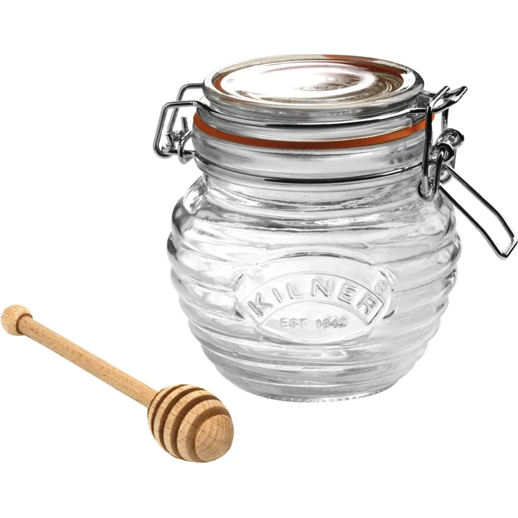 Kilner Honigtopf mit Deckel und Honignehmer - Honigspender - Glas - schöne Vintage Optik