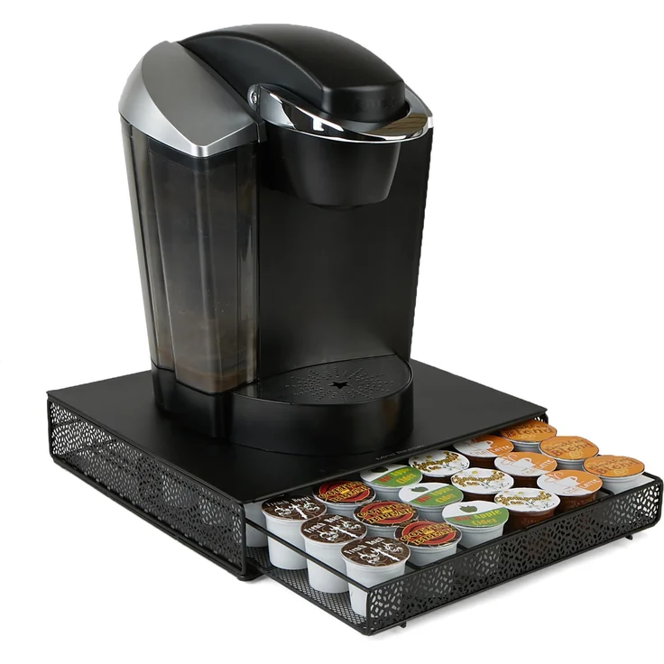 Mind Reader MTRAY-BLK Aufbewahrungsbox für Kaffeekapsel, Metallnetz, Schwarz Square 36, Kapazität 36 Capacity schwarz – Bild 1