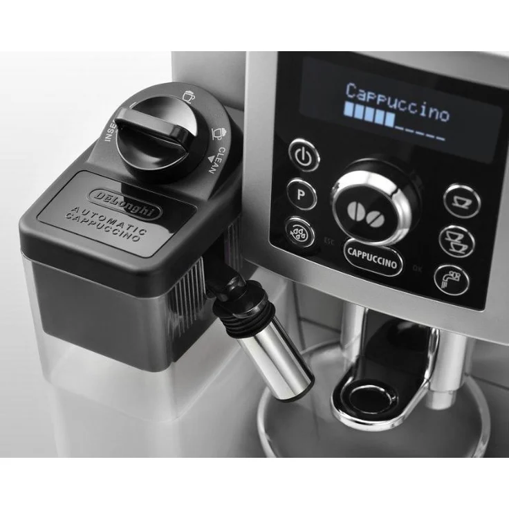 De'Longhi ECAM 23.466.S Kaffeevollautomat mit Milchsystem und integriertem Mahlwerk, Cappuccino und Espresso auf Knopfdruck, Digitaldisplay mit Klartext, 2-Tassen-Funktion, Großer 1,8 Liter Wassertank, silber – Bild 4