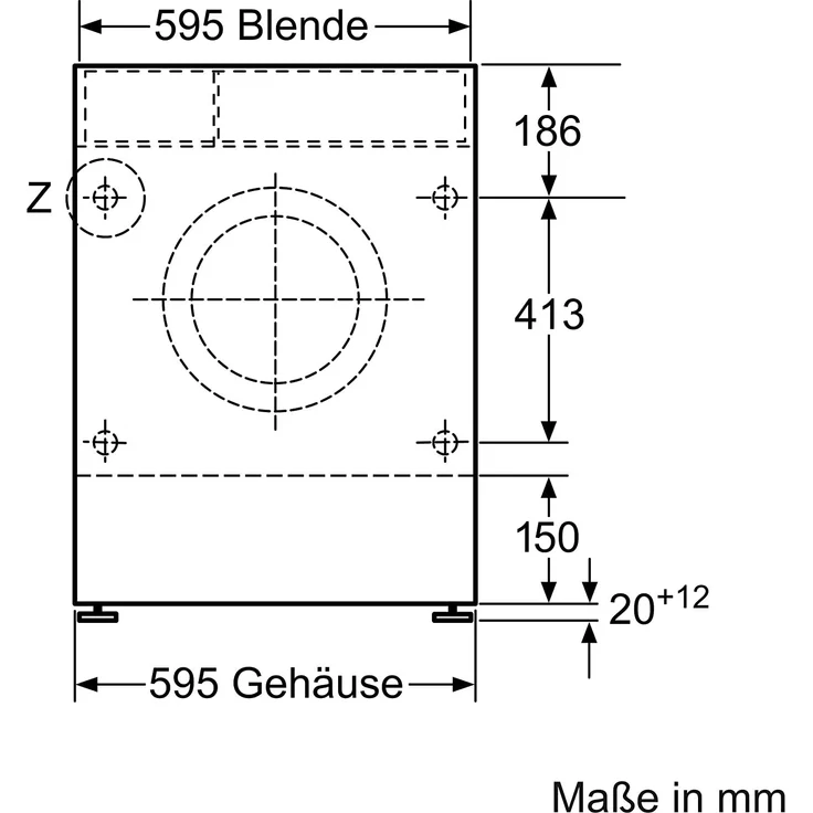 Bosch WKD28542, Waschtrockner, Energieeffizienzklasse E, Einbaugerät, Breite 60 cm, Geräuschemissionsklasse A, ActiveWater – Bild 2