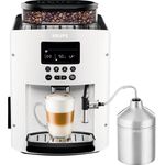 Krups EA8161 Kaffeevollautomat (1,8 l, 15 bar, LC Display, AutoCappuccino-System), weiß, mit Milchsystem und integriertem Mahlwerk