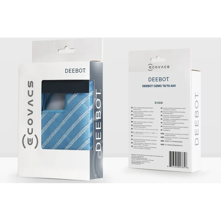 ECOVACS 3 original wasch- und Wiederverwendbare Wischpads für ECOVACS T8 Serie Wisch-und Saugroboter