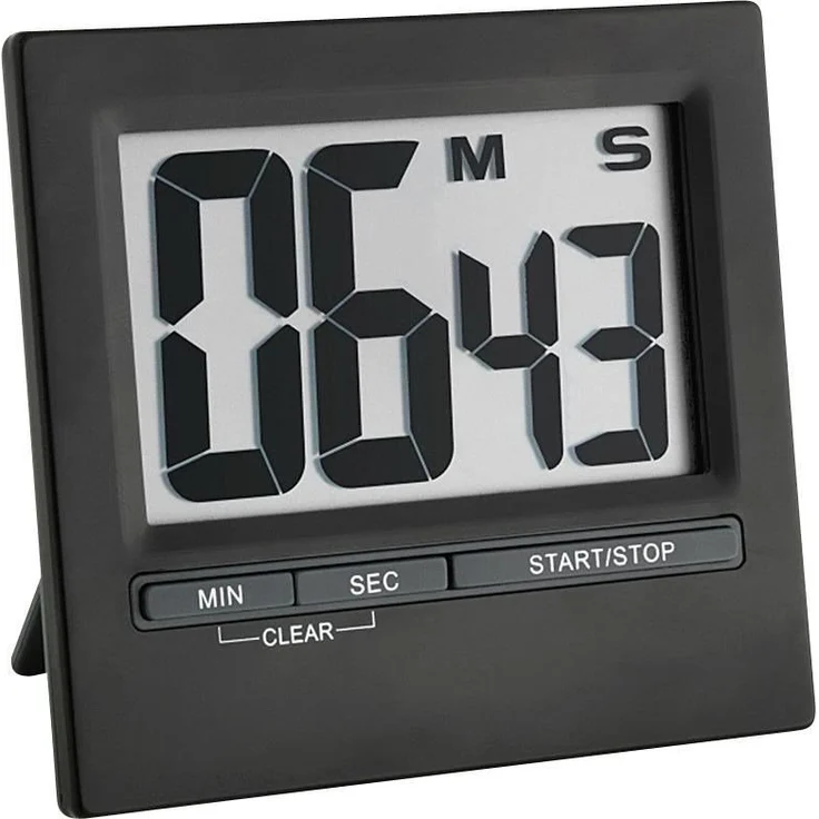 TFA Dostmann 38.2013.01 Elektronischer Timer und Stoppuhr, Kunststoff, Aluminium, Schwarz, 0 cm – Bild 1