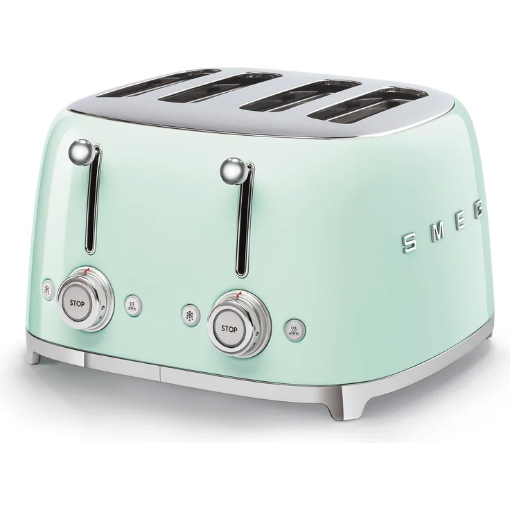 Smeg TSF03PGEU 4-Scheiben-Toaster, 2000W, 6 Bräunungsstufen, Metall, pastellgrün – Bild 1