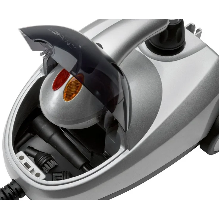 Clatronic Dampfreiniger DR 3280, 4 bar, 1.5 L Wassertank, Edelstahlheizkessel, 10-teiliges Zubehör, silber-metallic – Bild 2