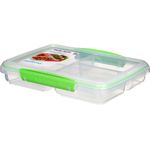 Sistema To Go Multi Split Frischhaltedose, transparent, mit farbigen Clips, 820 ml