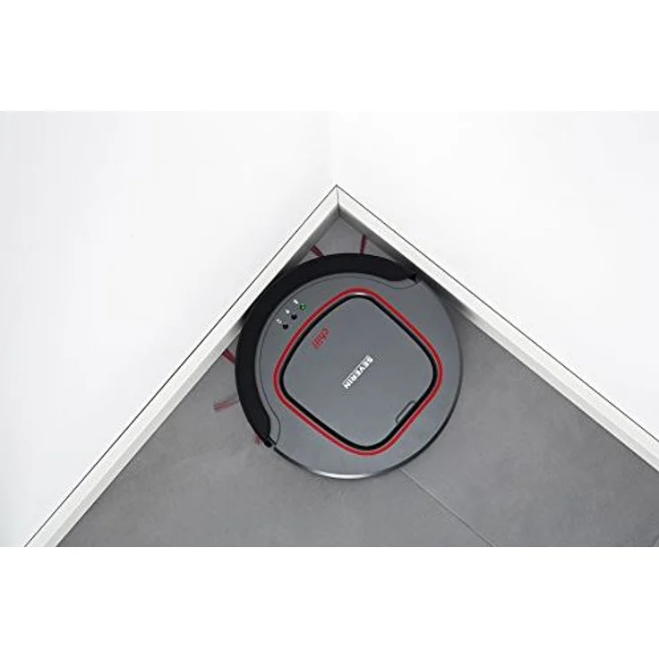 Severin RB 7025 chill Saugroboter, 90 min Akkubetrieb, Absturzsensoren, grau-rot-schwarz  – Bild 7