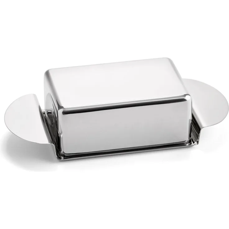 Weis 14281 Butterdose mit Griffen aus Edelstahl, Silber, 23 x 10.5 x 6 cm